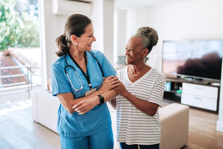 Woman and doctor