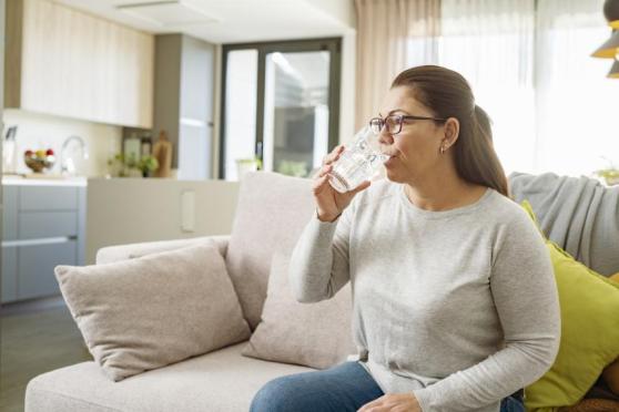 Woman drinking water